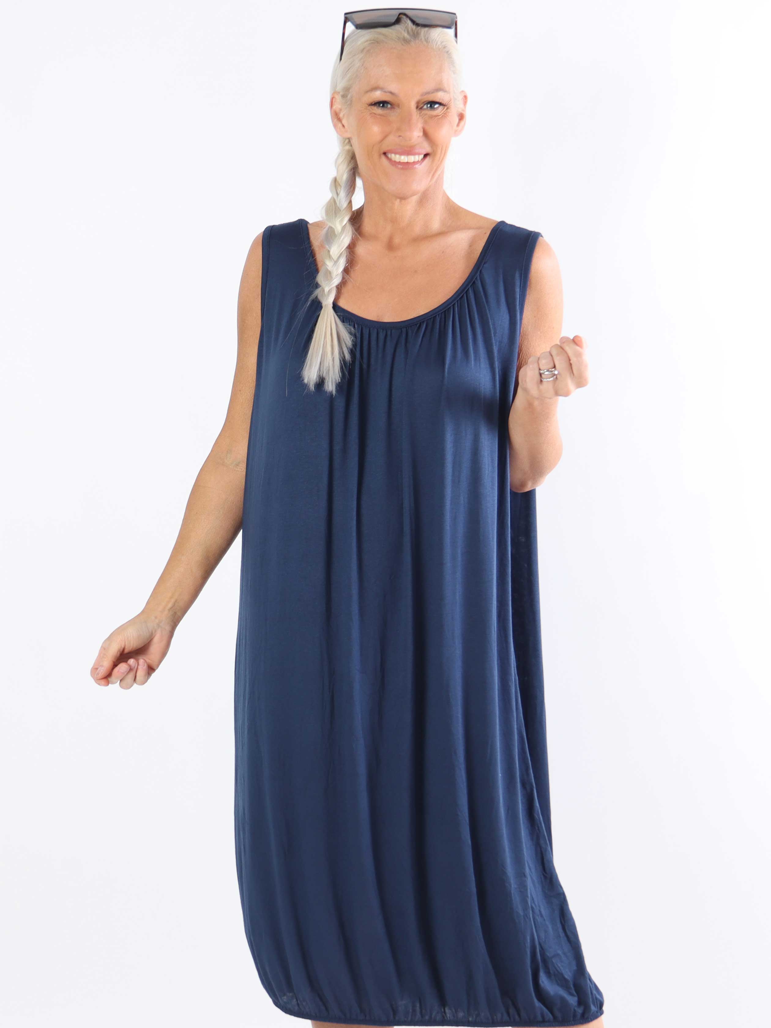 Miracle Sleeveless Dress - Basic klänning i viskos med resår nedtill